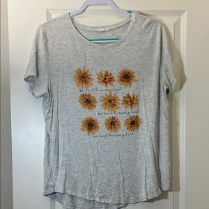 Maurices Light Gray Sunflower Tee